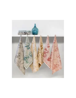 Portugal Natura 4 Panos de cozinha felpo 50x50 cm - Panos cozinha 100% algodão 440 gr.- Fungi Lasa Home New