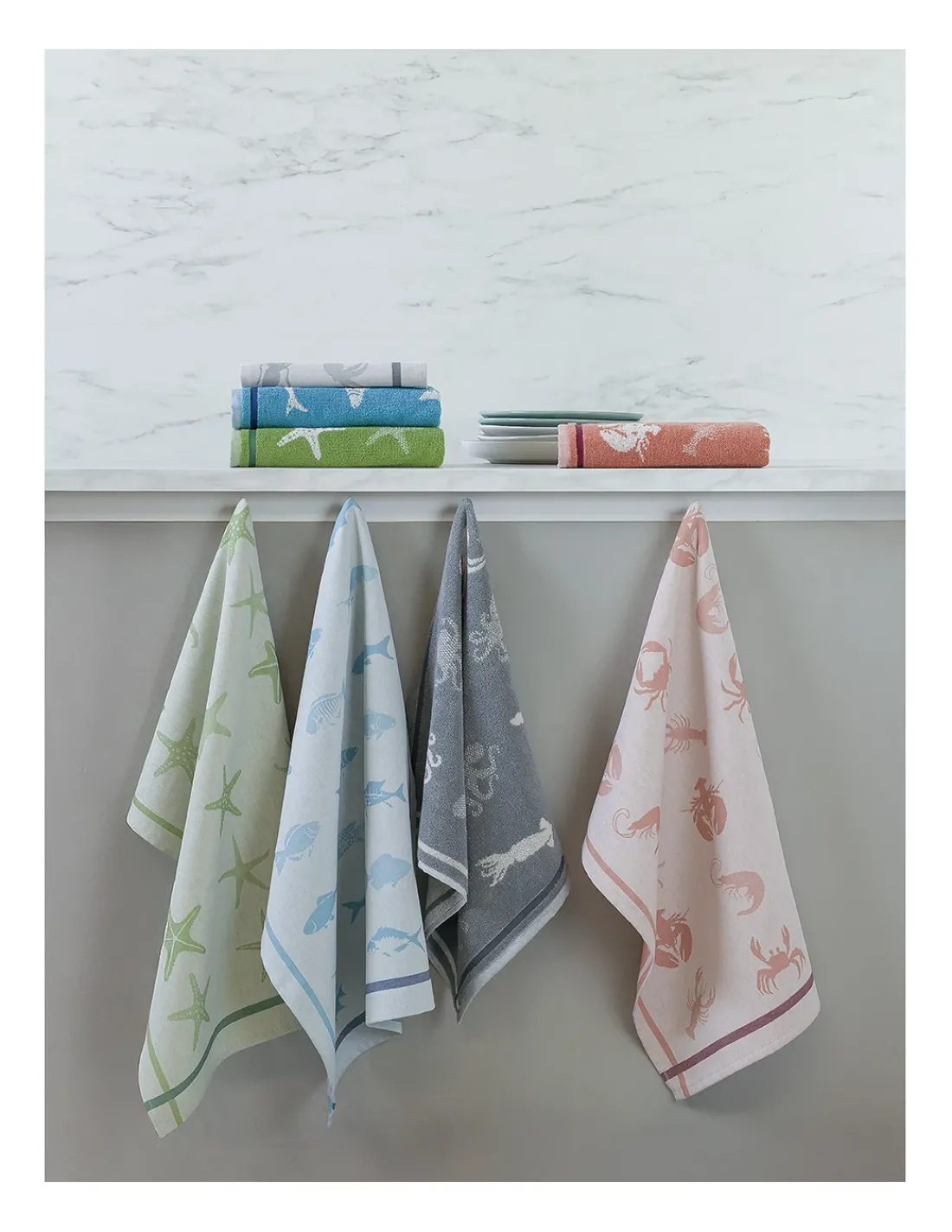 Portugal Natura 4 Panos de cozinha tela 70x50 cm - Panos cozinha 100% algodão 270 gr.- Sealife Lasa Home Best
