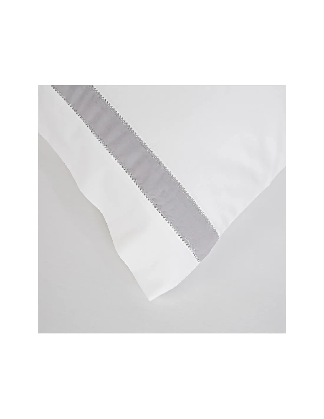 Portugal Natura BRANCO / BRANCO C/ BARRA CINZA Jogo de lençóis 100% algodão penteado cetim 500 fios Discount