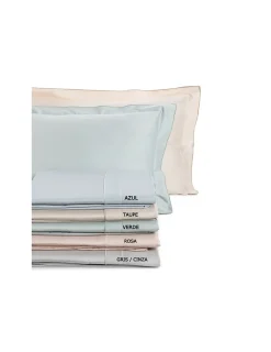 Portugal Natura Cama 200x200 cm - Jogo de lençóis 100% algodón cetim 300 fios Cinzento Clearance