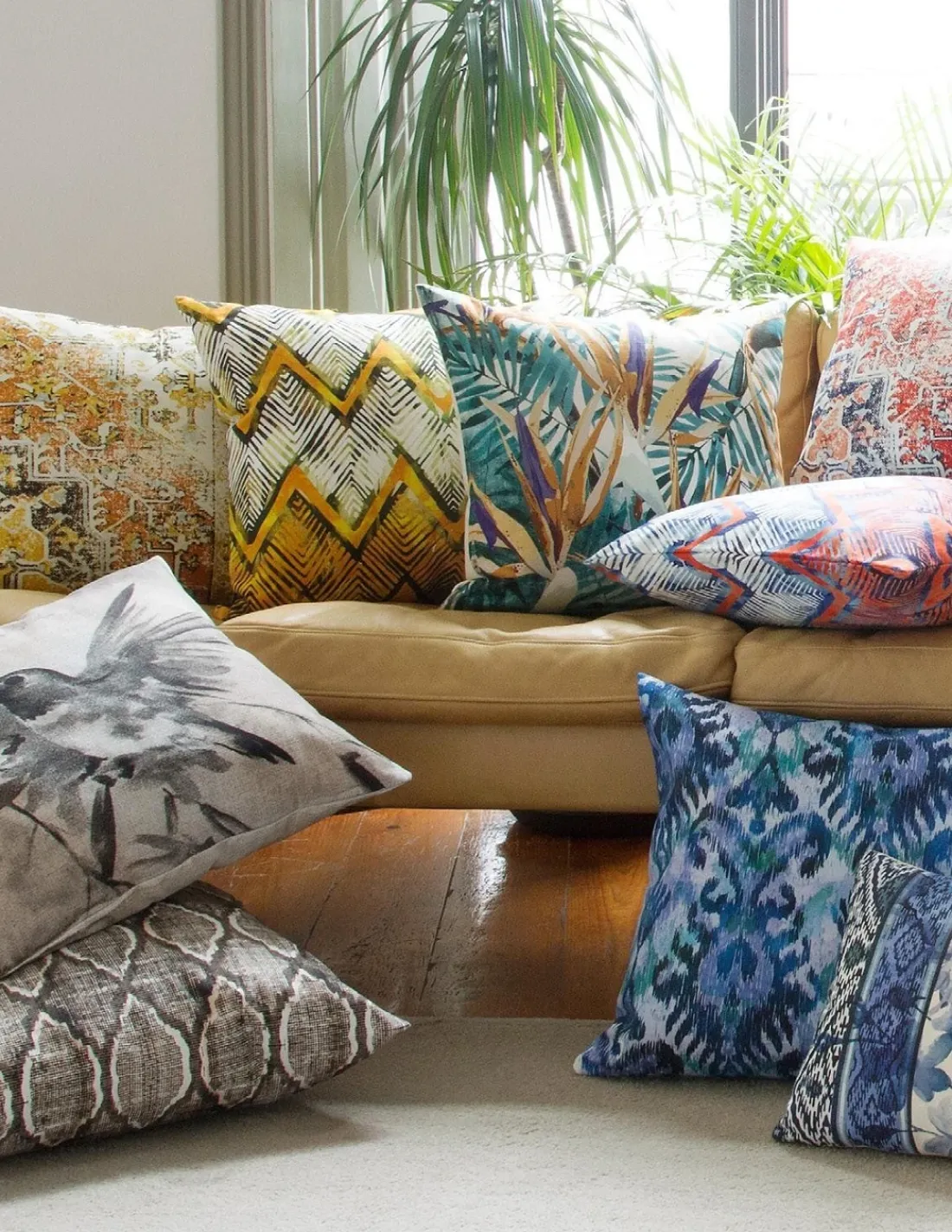 Portugal Natura Capa almofada 100% algodão 45x45 cm - Chevron de Lasa Home Azul Sale
