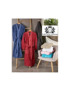 Portugal Natura copy of Robe kimono 100% algodão penteado em - Azul Turquesa Clearance