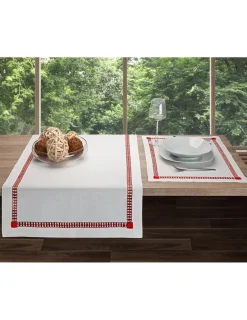 Portugal Natura Individual de mesa 100% linho + 1 guardanapo de linho natal - Bordados da Lixa