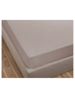 Portugal Natura lençol de baixo ajustável 105x200 + 30 cm - Lençol capa cama 105 - Lençol algodão percal Taupe Best