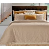 Portugal Natura 200X260 CM - COLCHA DE VERÃO COM FOLHOS - COLCHA NINHO DE ABELHA- COLCHA DE VERÃO COR TAUPE New