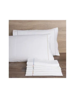Portugal Natura 200x200 cm - Jogo de lençóis 100% algodón cetim branco de 300 fios Outlet