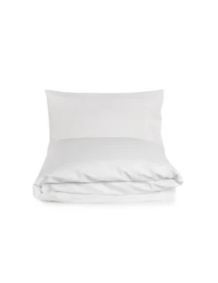 Portugal Natura 180x220 cm - Jogo saco de edredão cetim 300 fios branco - Riscas Jacquard Best