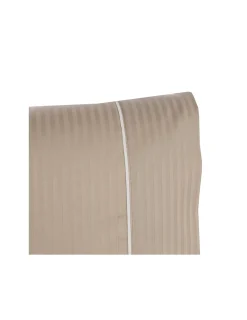 Portugal Natura 280x240 cm - Jogo saco de edredão cetim 300 fios taupe - Riscas Jacquard Sale