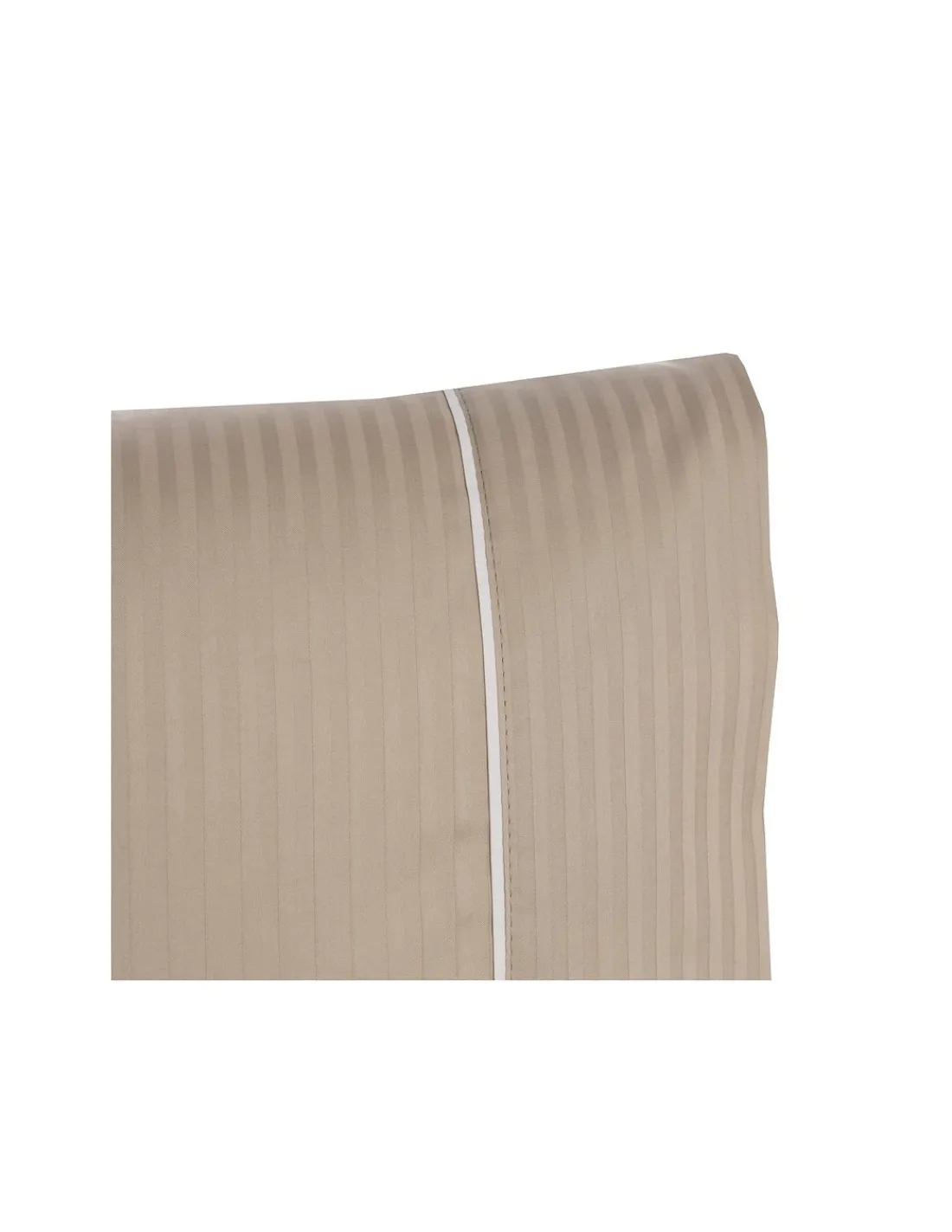 Portugal Natura 280x240 cm - Jogo saco de edredão cetim 300 fios taupe - Riscas Jacquard Sale