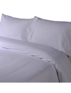 Portugal Natura 280x240 cm - Jogo saco de edredão cetim 300 fios branco - Riscas Jacquard