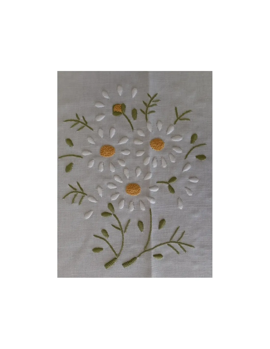 Portugal Natura 175X380 CM - Toalha de mesa de linho bordada a mão - bordados da lixa Clearance