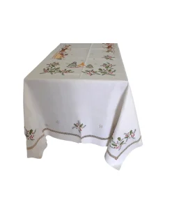 Portugal Natura 175x275 cm Toalha de mesa de linho bordada a mão -  bordados da lixa - Creative Navidad / Natal Outlet